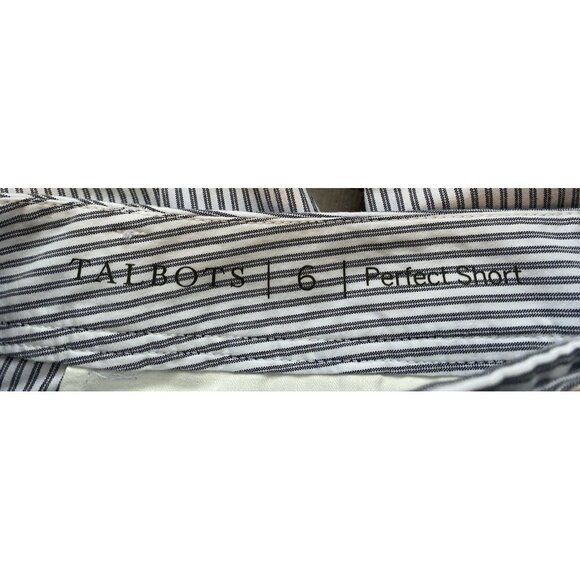 NEW Talbots Perfect Short Gray White Stripe 13" inseam Womens Size 6 - Picture 9 of 11
